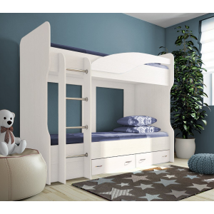 Двухъярусная кровать для детей Фанки Соло 4 со сп.местом 200х80 см Белый/Белый