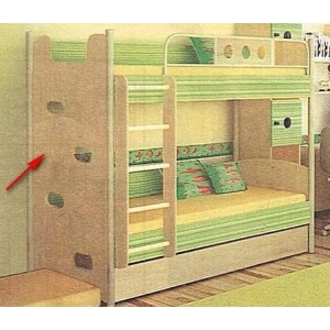 Мебель Полосатый рейс - двухъярусная кровать со скалодромом 