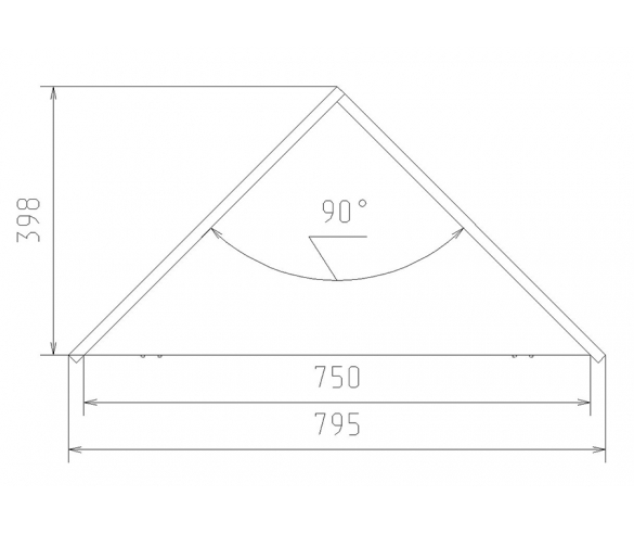 Схема с размерами антресоли СВ-13/67 для 2-х дверного шкафа 
