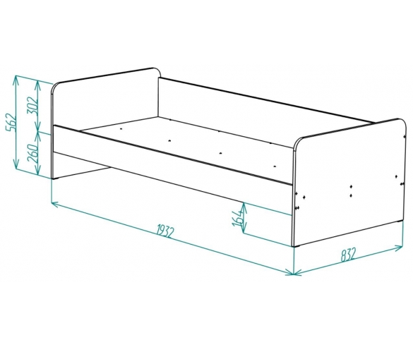 Схема с размерами кровати НД-09
