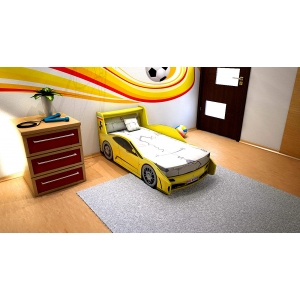 Кровать машинка Феррари СТАНДАРТ с поролоновым матрасом в комплекте, спальн место 160х70 или 170х70см