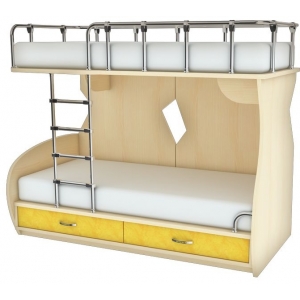 Кровать двухспальная КДЛ 1-32(лестница слева, изголовье справа)