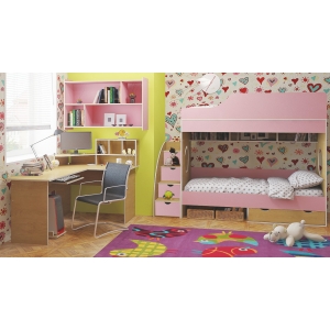 Детская мебель Орбита 13 -№6 дуб кремона розовый