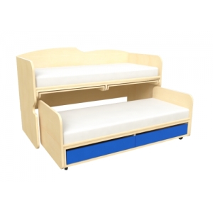 Кровать с выдвижными столиками КЧС 1-92+ кровать мобильная КМ 1-93
