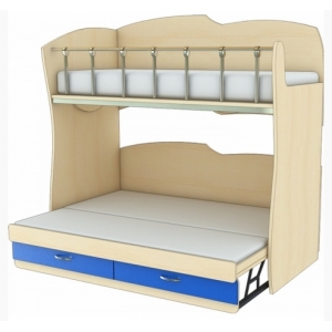 Кровать двухъярусная с раздвижным нижним местом КДР 1-51 