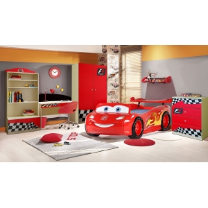 Кровать машина Молния Маккуин и мебель Фанки Авто арт 20005  цвет красный