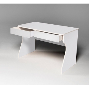 Стол письменный с двумя ящиками в белом цвете