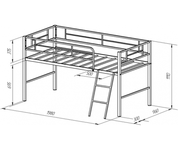 Схема детской кровати Севилья мини
