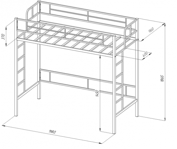 Схема кровати-чердака Севилья 1.1