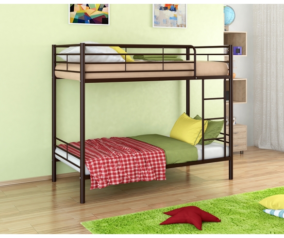 Двухъярусная кровать Севилья №3 в коричневом цвете корпуса