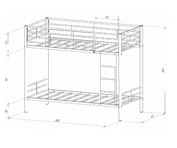 Схема двухъярусной кровати Севилья №3