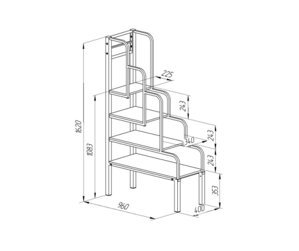 Схема лестницы с размерами