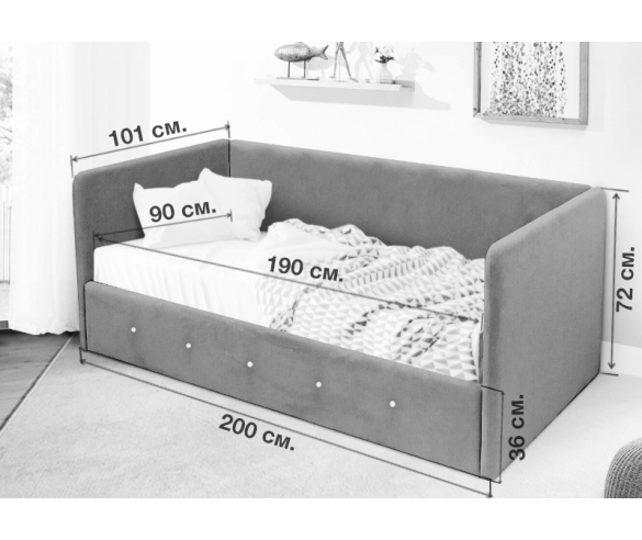 Схема детской кровати Сарта с размерами
