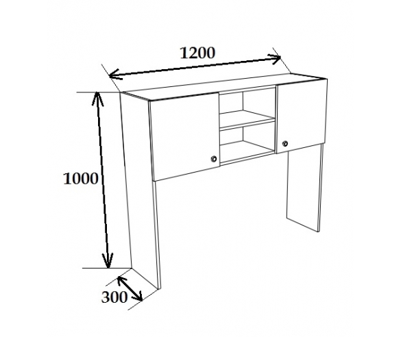 Надстройка для стола схема с размерами