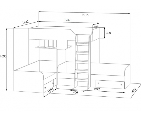 Схема комплекта мебели Трио