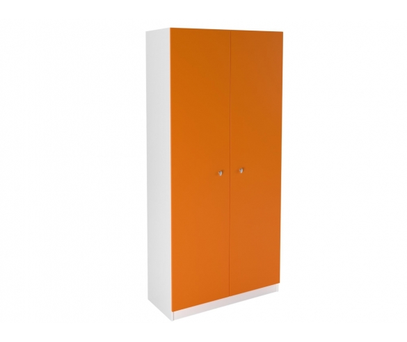 Шкаф двухдверный Белый/Оранжевый