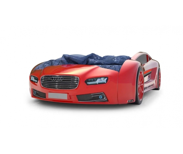 Кровать машина Roadster Ауди красная вид спереди