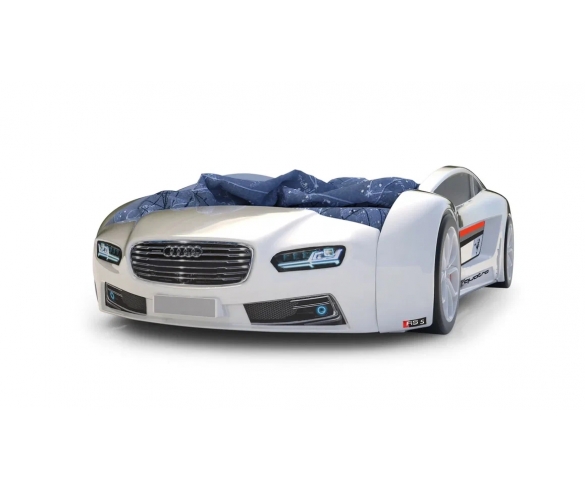 Кровать машина Roadster Ауди белая вид спереди