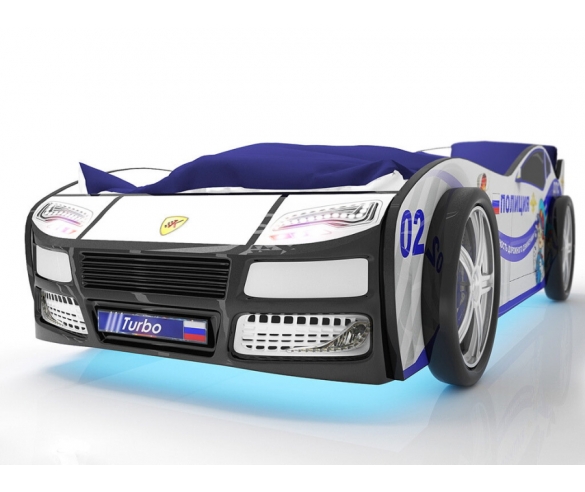 Кровать-машина для детей Турбо Полиция