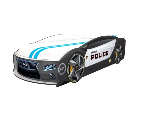 Кровать-машина Лексус Полиция без колес
