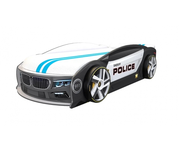 Кровать-машина БМВ Полиция с колесами