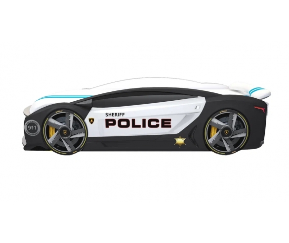 Кровать-машина БМВ Полиция вид сбоку без колес