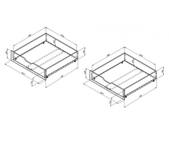 Ящики для кровати Мадлен схема с размерами