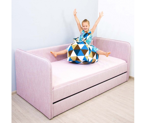 Розовая мягкая кровать Айрис