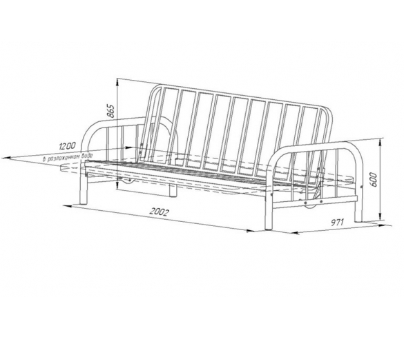 Кровать-диван Мадлен 4 схема с размерами