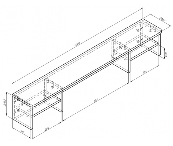 Надстройка для стола Дельта Лофт схема с размерами