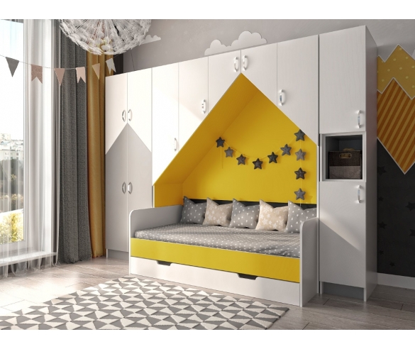 Комплект мебели Нордик Серый/Желтый/Белый