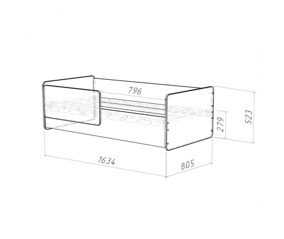 Детская кровать Легенда K207 схема с размерами