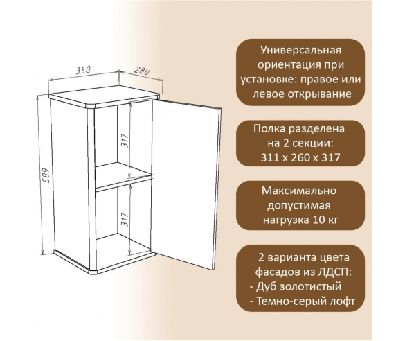 Полка вертикальная Тэль схема с размерами