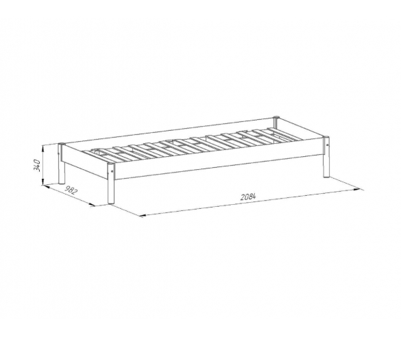 Кровать односпальная Хельга схема с размерами