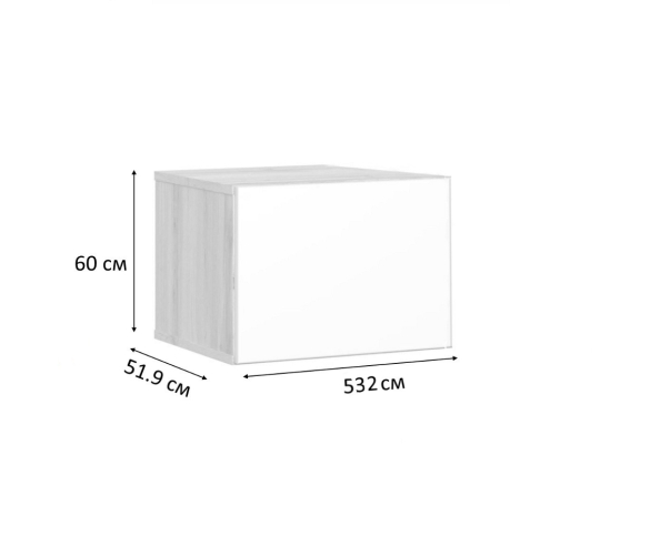 Схема с размерами антресоли НД-16 для стеллажа со столом