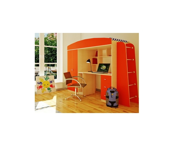Детская мебель Орбита-8 (Дуб выбеленный/Оранж)