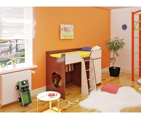 Кровать чердак Орбита-6 - детская мебель для маленьких детей