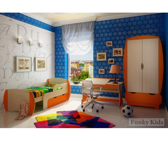 Детская кровать Вырастайка раздвижная с модульной мебелью 