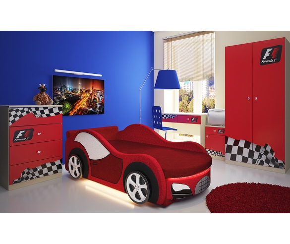 Диван-кровать Велюр+серия Фанки Авто: шкаф+ стол+тумба+комод