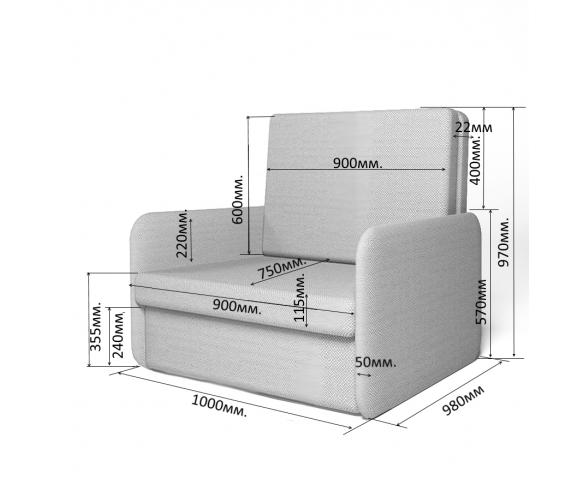 Схема раскладного дивана Бланес 3