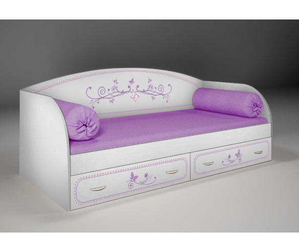 Кровать Лилак в белом цвете