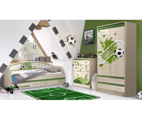 Мебель Футбол Фанки Кидз: одноярусная кровать + шкаф + комод 