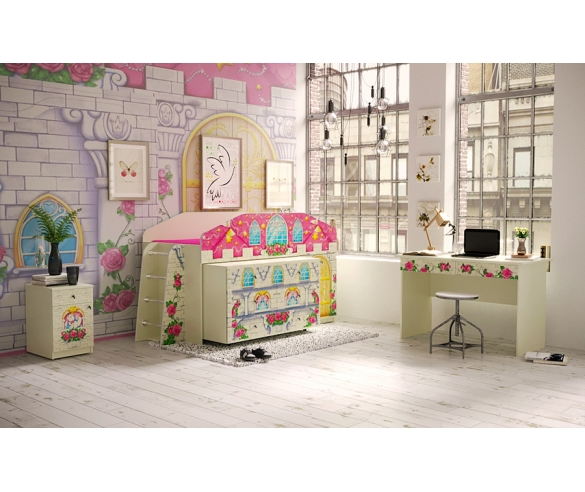 Комната для девочек серии Замок Принцессы - комплект мебели 