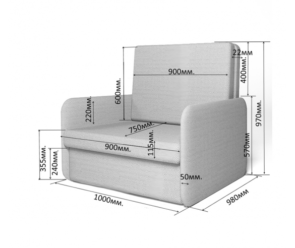 Мягкий диван Бланес 3 - размеры и схема 