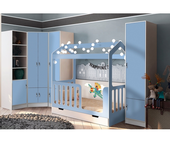 Детская комната Фанки Кидз + кровать Домик Сказка (Самолет)