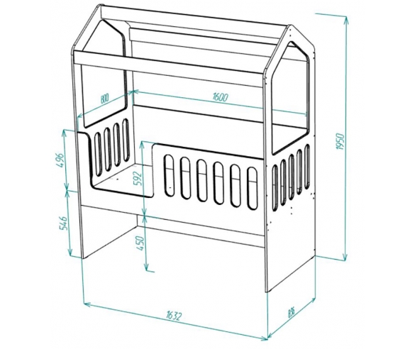 Схема верхней кровати ДС-35.1