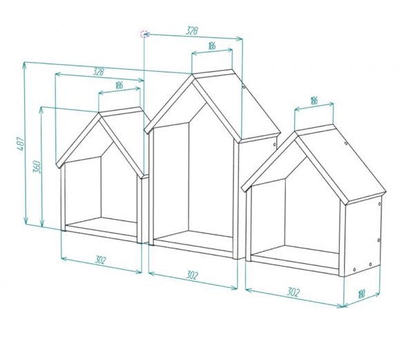 Схема комплекта полок-домиков ДС-37
