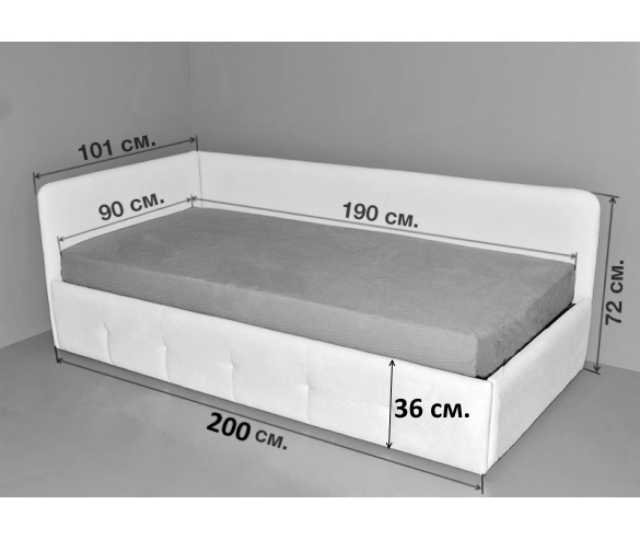 Схема кровати Сканди с размерами