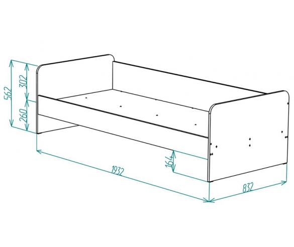 Схема кровать Нордик 190х80 см.