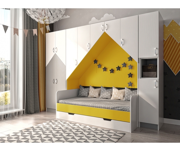 Нордик: комплект мебели с желтой отделкой